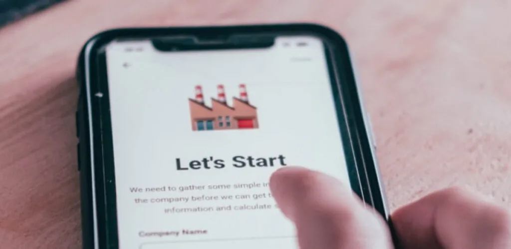 image showing a mobile app user going through initial onboarding