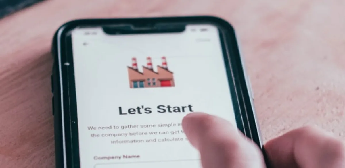 image showing a mobile app user going through initial onboarding