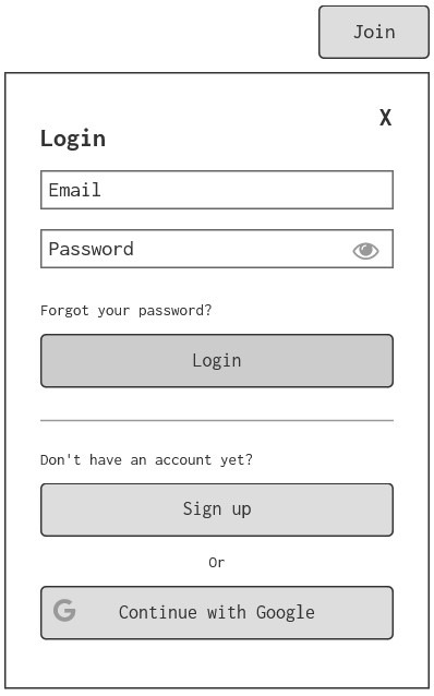 image showing a wireframe of a login screen
