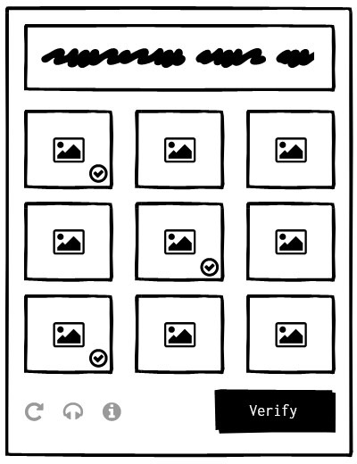graphic showing a wireframe of a captcha form