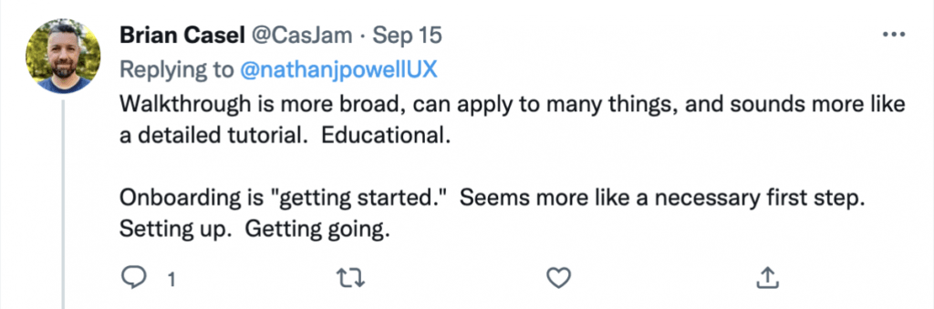 An image of a tweet from Brian Casel, asking the question, what is SaaS onboarding?
