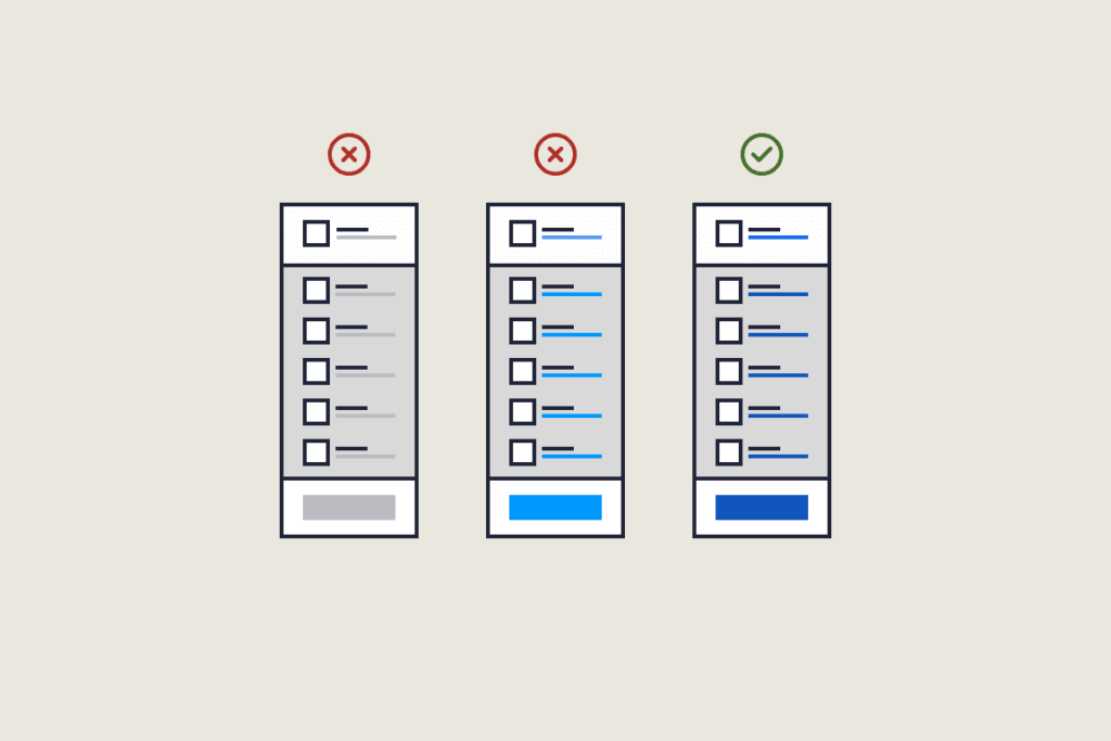 example of low contrast ratio SaaS app