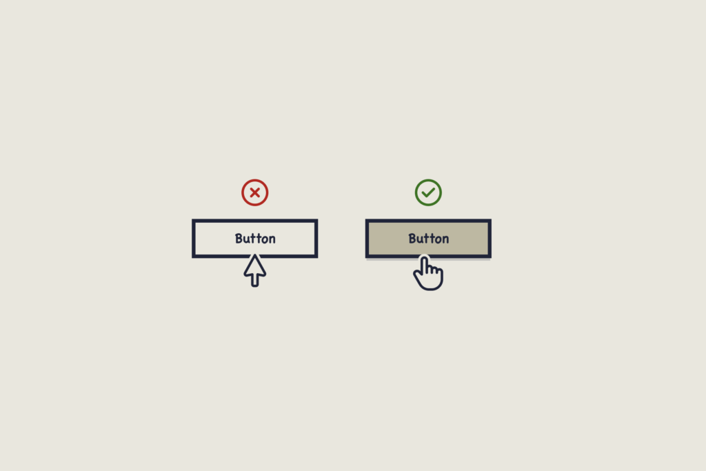 image showing two buttons, one showing a correct feedback loop, the other, an incorrect one.